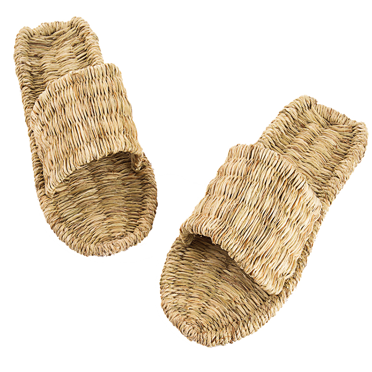 Chinese Straw Slippers with One-Panel Vamp