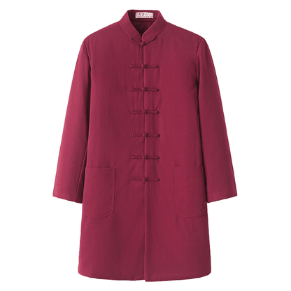 Wine Red Tang Coat for Winter