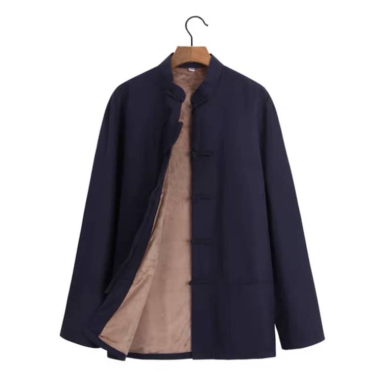 Navy Blue Thinly Fleece-Lined Tang Jacket