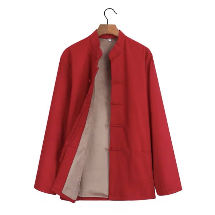 Red Thinly Fleece-Lined Tang Jacket