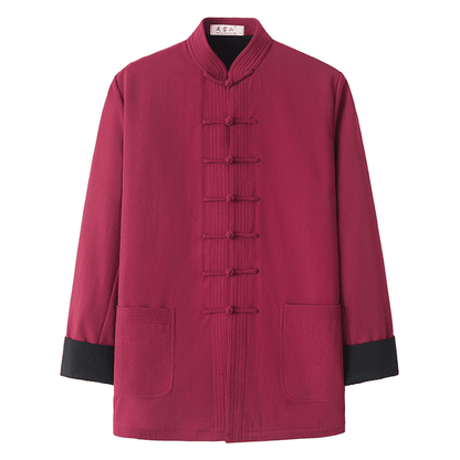 Wine Red Lined Tang Jacket