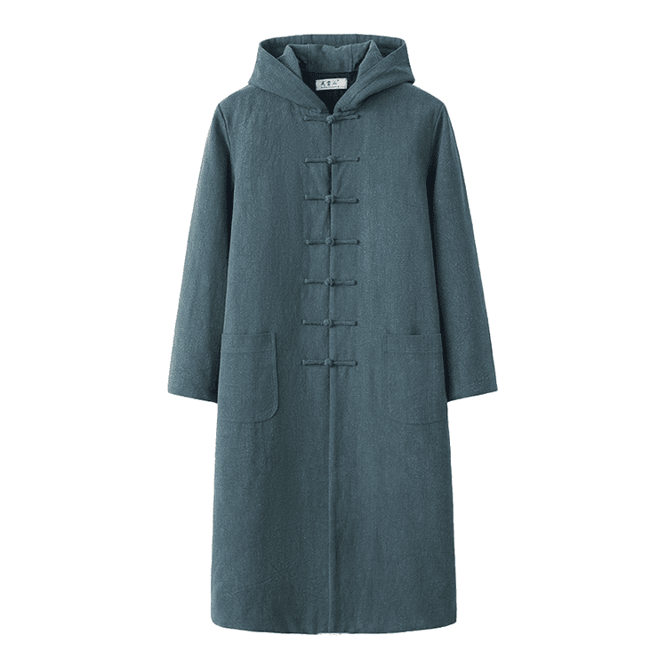 Celadon Hooded Tang Overcoat