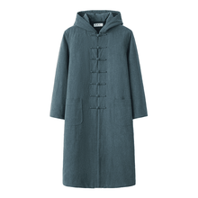 Load image into Gallery viewer, Celadon Hooded Tang Overcoat
