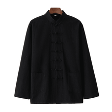 Load image into Gallery viewer, Black Tang Shirt with 7 Buttons
