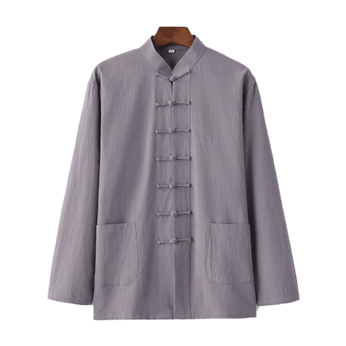 Grey Tang Shirt with 7 Buttons