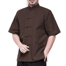 Load image into Gallery viewer, Coffee Short Sleeve Tang Shirt with 5 Buttons
