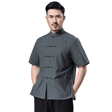 Load image into Gallery viewer, Grey Short Sleeve Tang Shirt with 5 Buttons
