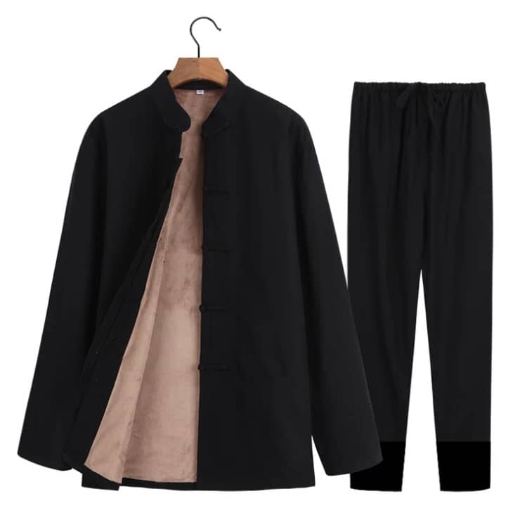 Black Two-Piece Fleece-Lined Tang Suit