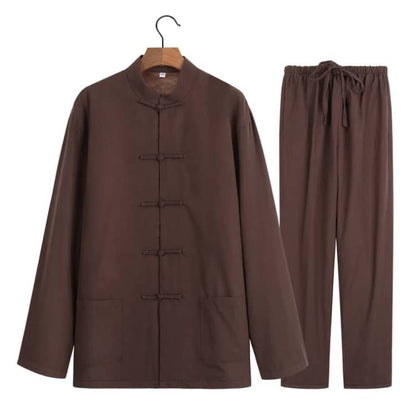 Coffee Two-Piece Fleece-Lined Tang Suit