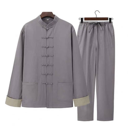 Grey 7-Button Tang Suit with Folded Cuffs