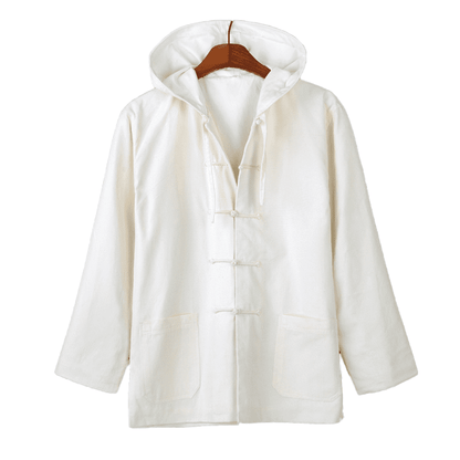 White Lined Tang Suit Hoodie Made by Cotton