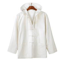Load image into Gallery viewer, White Lined Tang Suit Hoodie Made by Cotton
