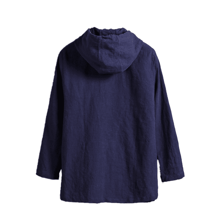 Navy Blue Solid Tang Suit Hoodie