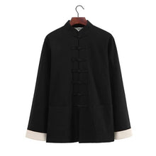 Load image into Gallery viewer, Black Lined Tang Jacket with 7 Buttons
