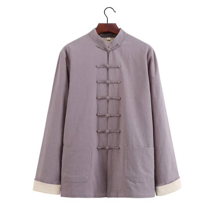 Grey Lined Tang Jacket with 7 Buttons