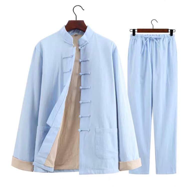 Sky Blue Two-Piece Lined Tang Suit