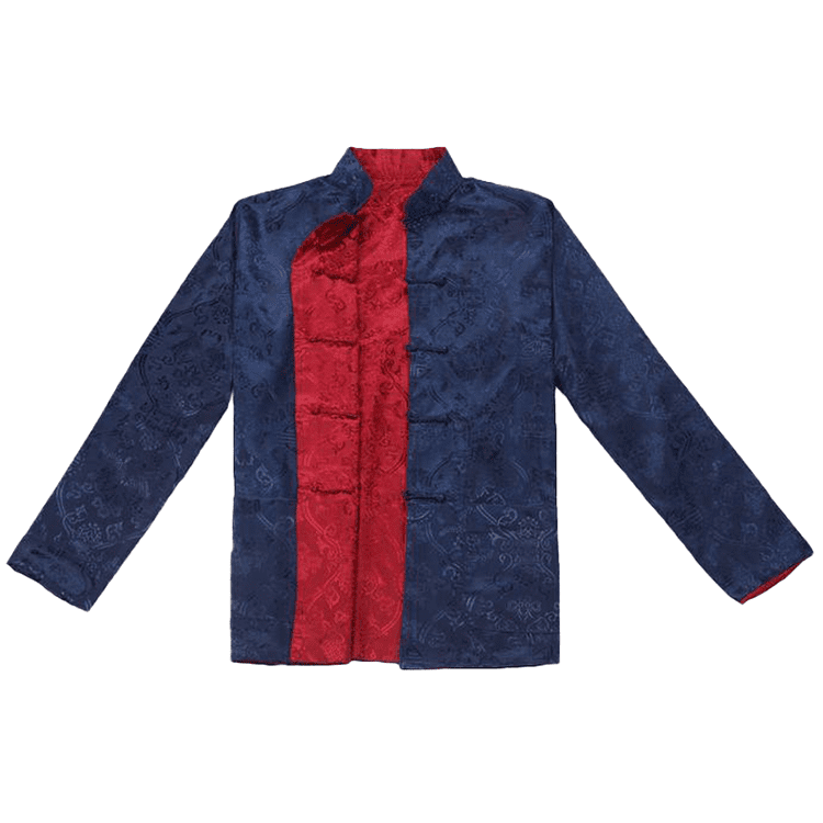 Blue and Red Tangzhuang Jacket for Chinese New Year