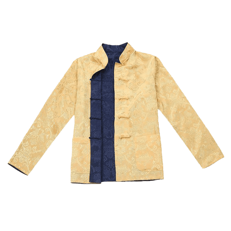 Gold and Blue Tangzhuang Jacket for Chinese New Year