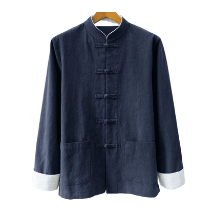 Navy Blue Tangzhuang Jacket