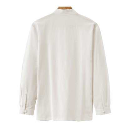 Back of White Tangzhuang Shirt