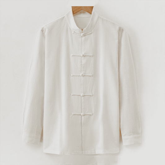 White Tangzhuang Shirt