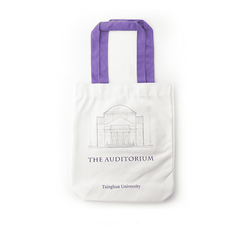 Tsinghua University Canvas Tote Bag with Auditorium Pictures