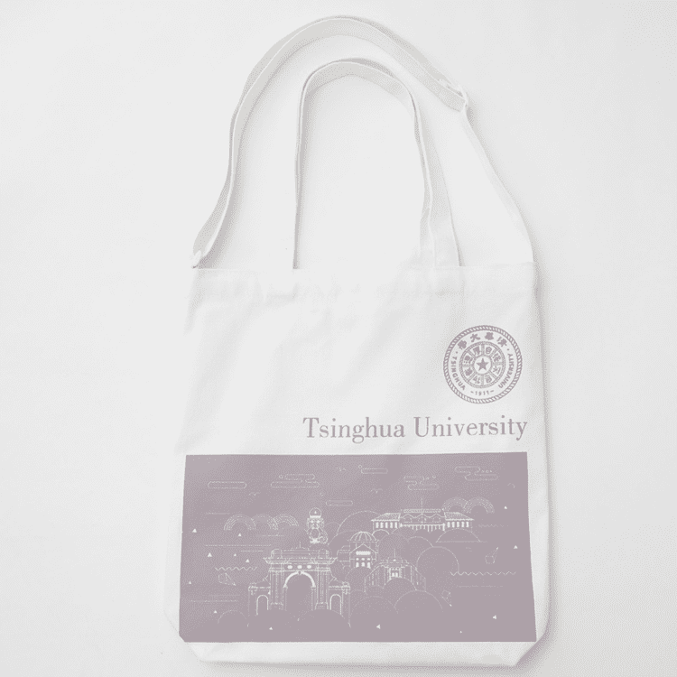 Tsinghua University Canvas Tote Bag with Cucoloris Pictures