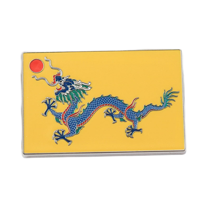 Qing Empire Yellow Dragon Flag Enamel Pin Badge