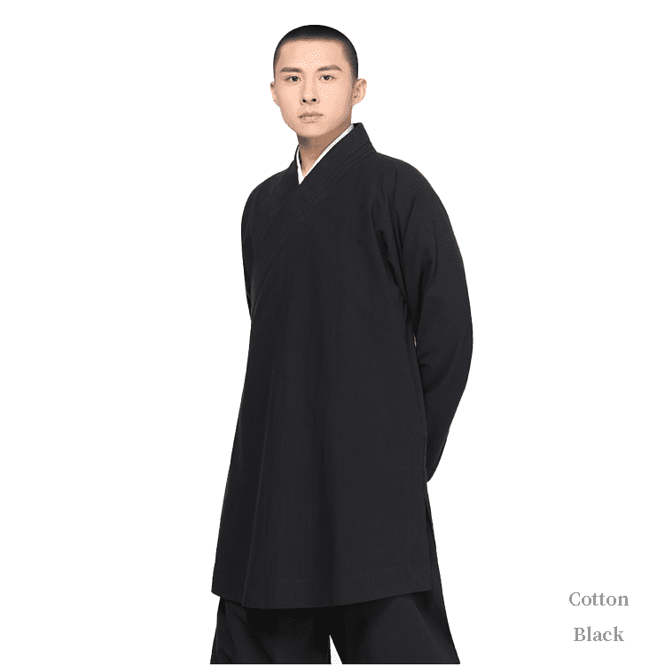 Black Cotton Arhat Monk Robe