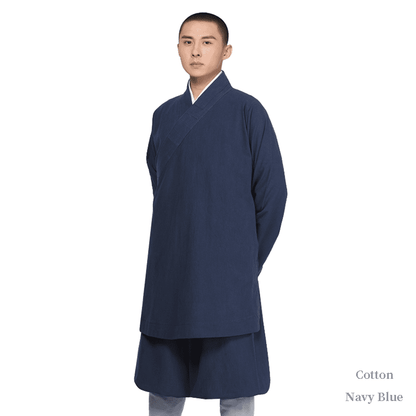 Navy Blue Cotton Arhat Monk Robe