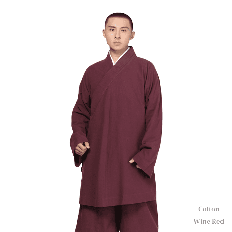 Wine Red Cotton Arhat Monk Robe