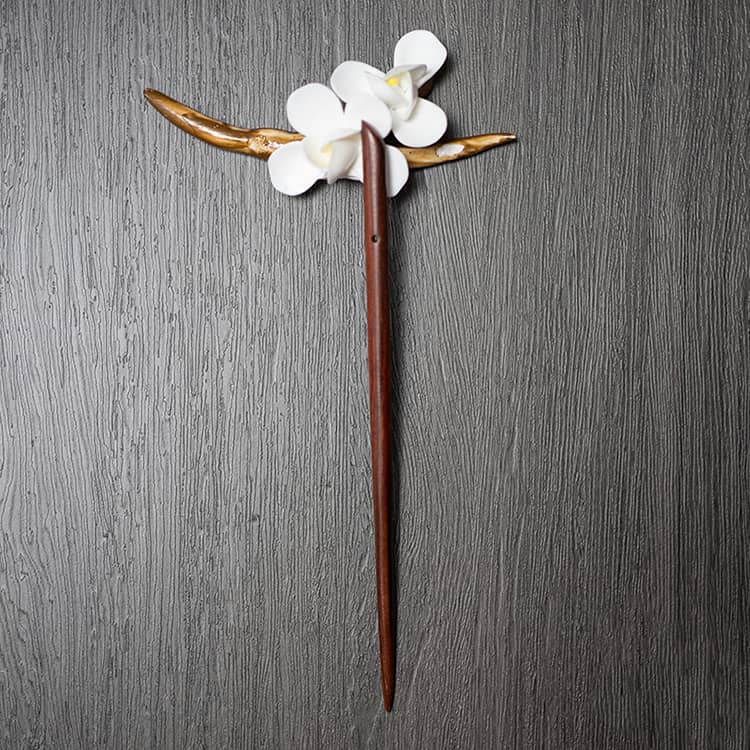 Red Zan Sandalwood Chinese Hairpin