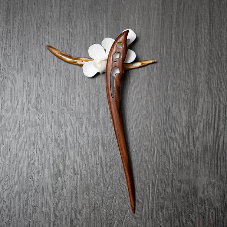 18cm Red Sandalwood Chinese Hairpin Zan