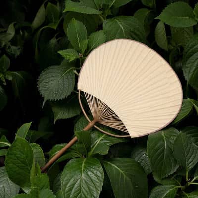 Default Round Rigid Chinese Hand Fan Made by Bamboo and Paper