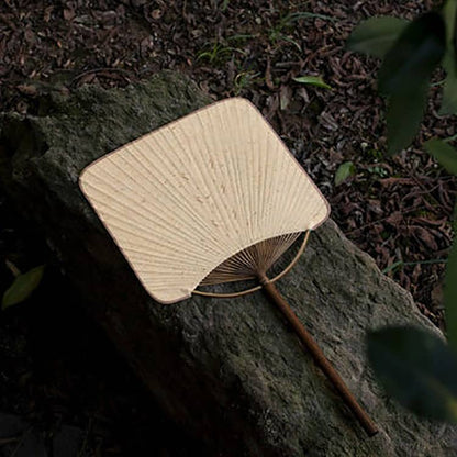 Big Customizable Square Rigid Chinese Hand Fan Made by Bamboo and Paper