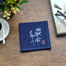 Load image into Gallery viewer, Navy blue Chinese Handkerchief with the Embroidered Pattern of Bamboo
