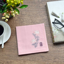 Load image into Gallery viewer, Pink Chinese Handkerchief with the Embroidered Pattern of Chrysanthemum
