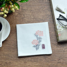 Load image into Gallery viewer, White Chinese Handkerchief with the Embroidered Pattern of Chrysanthemum
