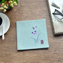 Load image into Gallery viewer, Green Chinese Handkerchief with the Embroidered Pattern of Orchid
