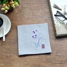 Load image into Gallery viewer, Grey Chinese Handkerchief with the Embroidered Pattern of Orchid
