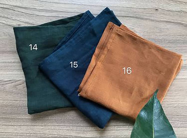 Solid flax Chinese handkerchiefs