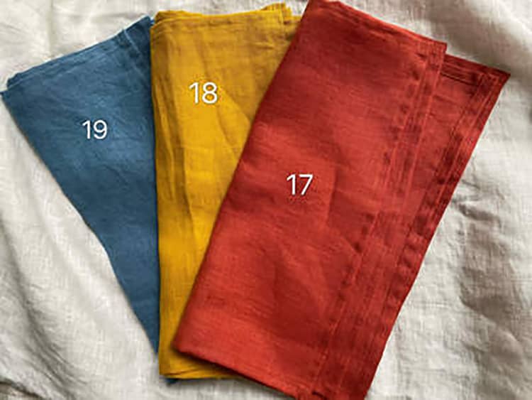 Solid flax Chinese handkerchiefs