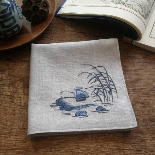 Customizable Chinese Handkerchief with Fisherman Pattern