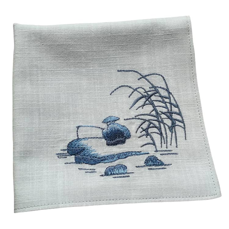 Customizable Chinese Handkerchief with Fisherman Pattern