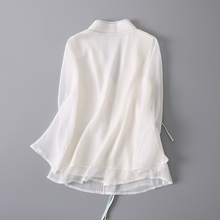 Load image into Gallery viewer, Back of White Silk Chinese Hanfu Blouse
