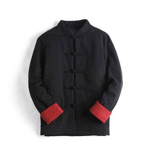Load image into Gallery viewer, Black Chinese Jacket with Folded Cuffs
