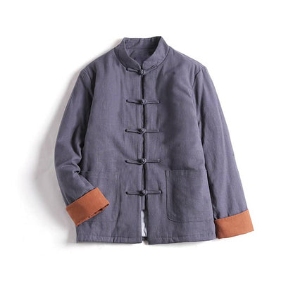 Grey Chinese Jacket with Folded Cuffs