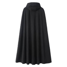 Load image into Gallery viewer, Back of a black Chinese traditional kungfu style hooded cloak
