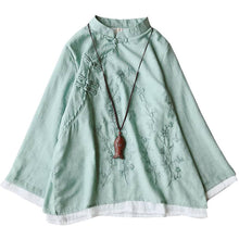 Load image into Gallery viewer, Green double layers qipao blouse
