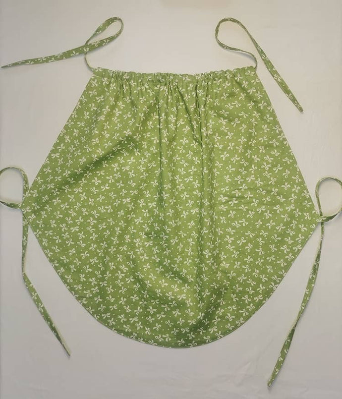 Green Ancient Chinese Underwear Dudou with Bow Icons and Drawstring Neckline